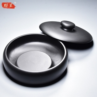 非遗中国歙砚 带盖金星原石 砚台旭日 黑龙尾老坑砚台墨海兼端砚文房四宝成人实用大号对联专用墨池收藏礼品