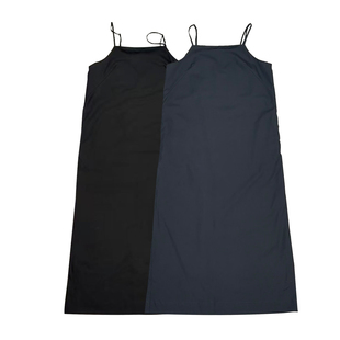 25精品日单 贵牌棉麻可调节吊带口袋连衣裙侧边拉链后侧开叉长裙