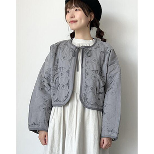 25日单森系镂空刺绣宽松全棉小个子显瘦棉衣S家森女刺绣外套画册