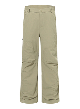 美式复古褶皱廓形cleanfit垂感休闲直筒裤男女显瘦宽松百搭伞兵裤