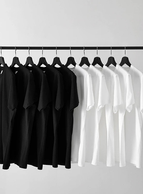 蓄势而发纯色纯棉T恤女打底衫半袖定制DIY扎染白色内搭圆领短袖男