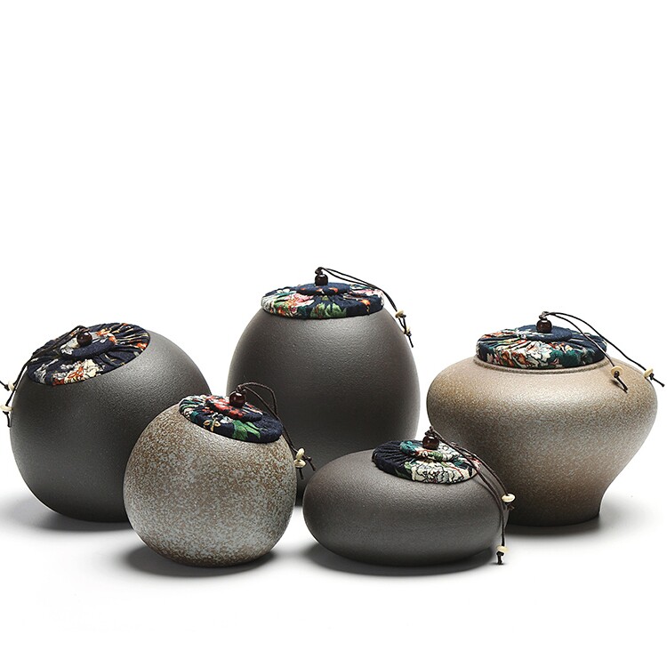 茶叶罐陶瓷大小号复古日式普洱醒茶手工窑变软木塞粗陶密封罐