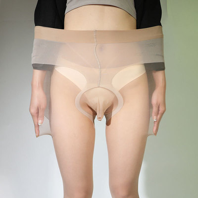 隐形丝袜男士jj套连裤袜防勾丝超薄5D肌肤纹理细腻天鹅绒大码袜子