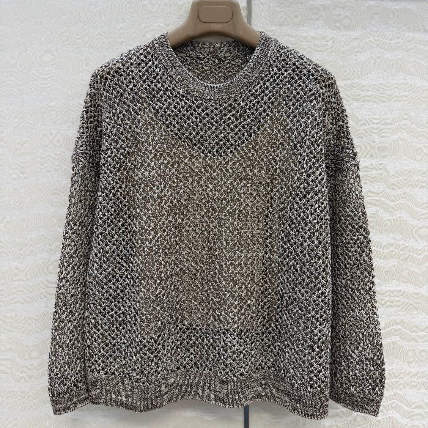 重工编织刺绣珠片进口亚麻纱线缕空配送小吊带落肩宽松版型上衣女