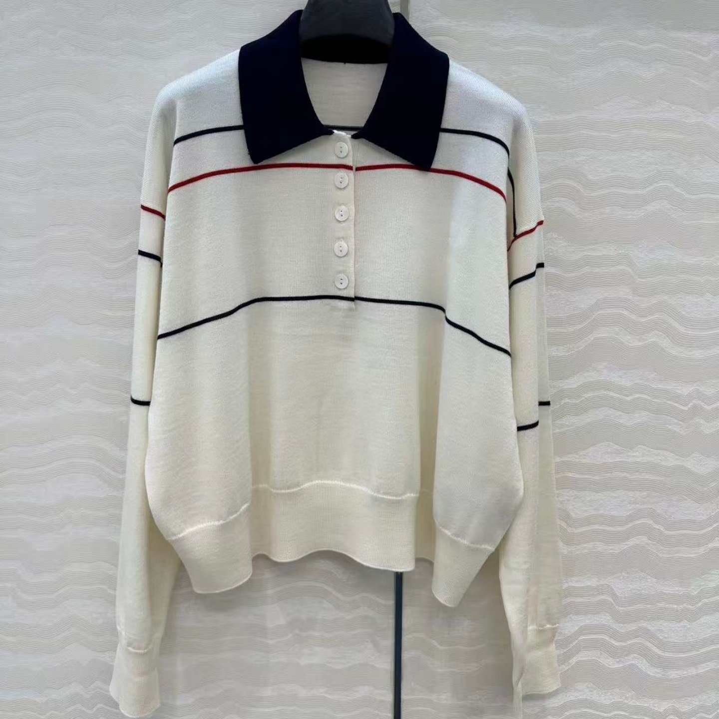 韩版新款百搭随性18针进口羊毛纱线polo领宽松高腰百搭羊毛衫女,女装/女士精品,羊绒衫,淘宝优惠券,粉丝福利购,淘宝优惠卷