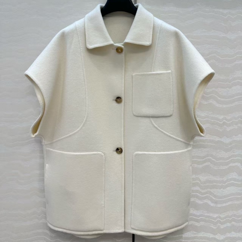 纯手工双面尼羊绒翻领大口袋外套