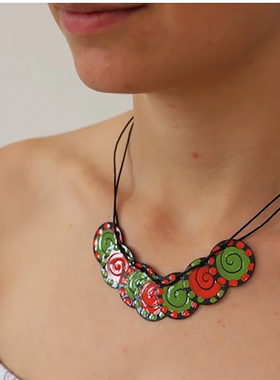 SMALTUM搪瓷手绘毛衣锁骨项链