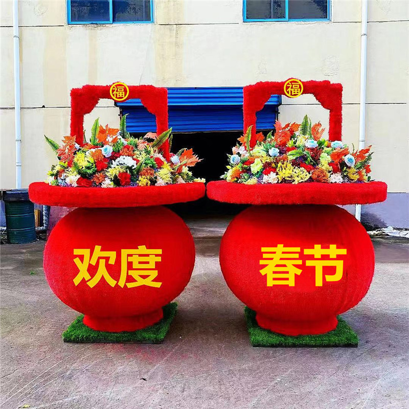 立体花坛雕塑园林景观大型仿真绿雕工艺元旦春节动物绿植造型摆件