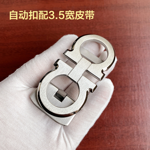 304不锈钢皮带头8字自动扣纯钢皮带扣男扣头外穿无孔卡槽裤腰带头