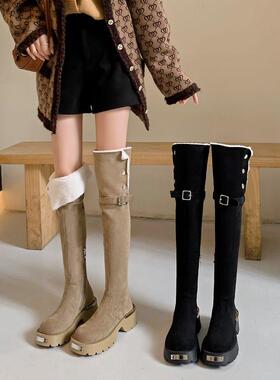 SIX MADDEN2024冬季女靴加厚保暖毛毛过膝可两穿长靴过膝靴SMC389