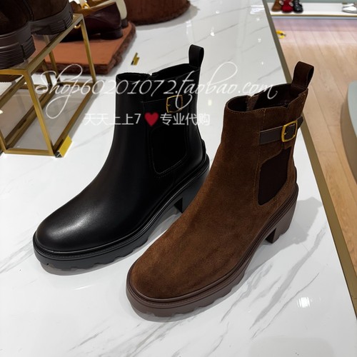 蹀愫2025冬季女靴厚底切尔西靴