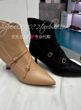 Joy&Peace真美诗2025冬季女靴优雅尖头细高跟靴时装靴短靴YVA49