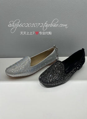 蹀愫2024春季女鞋满钻可拆卸一脚蹬平底深口单鞋乐福鞋TA54101-11