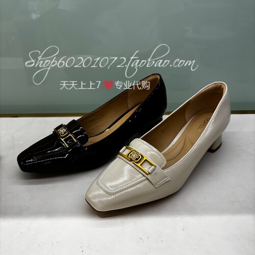 tigrisso/蹀愫2025秋季女鞋百搭乐福鞋粗跟增高女单鞋 T76104A-02
