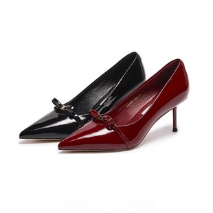 Staccato/思加图2026春季女鞋高跟鞋蝴蝶结浅口鞋优雅女单鞋H6526
