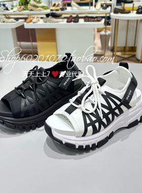 GEOX/健乐士2026夏季女鞋专柜正品运动休闲系带女凉鞋GQ260F40079