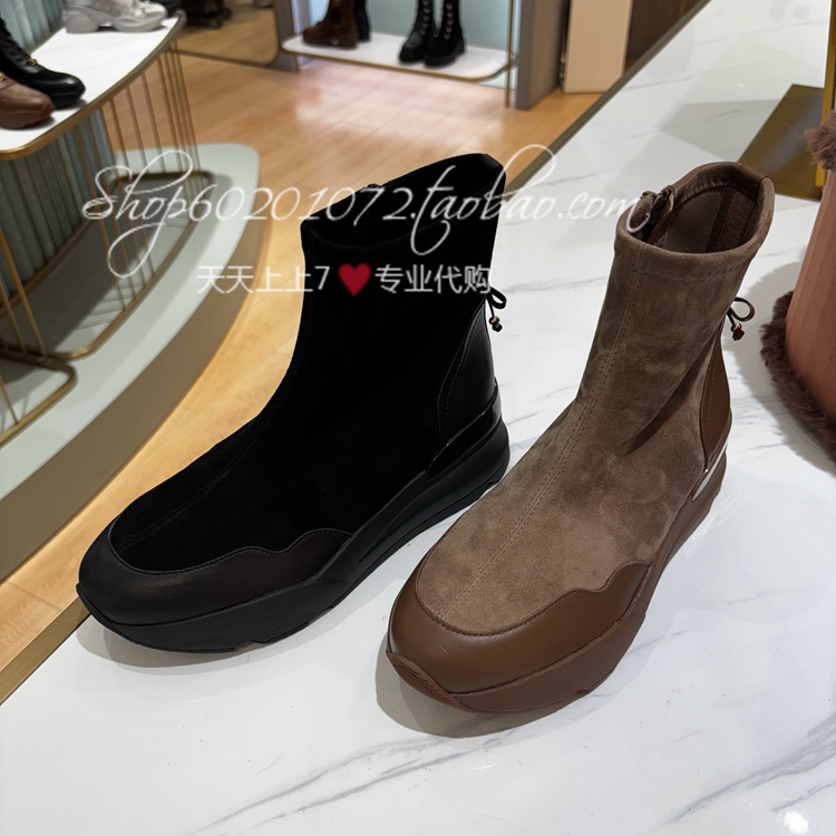 蹀愫2025冬季女靴运动厚底瘦瘦靴