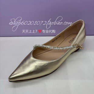 JoyPeace真美诗2024秋季女鞋羊皮烫钻S带仙女风玛丽珍鞋单鞋J5219