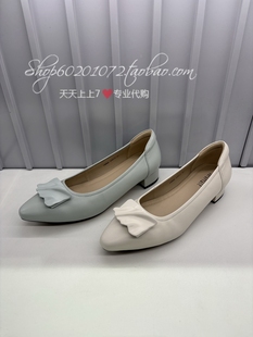 JoyPeace真美诗2024春季女鞋欧美羊皮粗跟圆头通勤浅口单鞋 10886