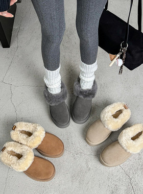 SIX MADDEN2025冬季女靴雪地靴加绒保暖羊毛厚底休闲女短靴SMD286