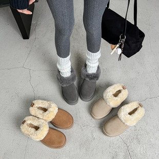 SIX MADDEN2025冬季女靴雪地靴加绒保暖羊毛厚底休闲女短靴SMD286