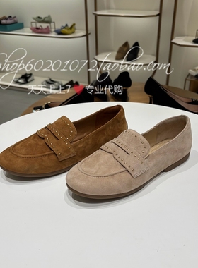 Le saunda莱尔斯丹2025春季女鞋铆钉平底舒适乐福鞋单鞋女6M12602