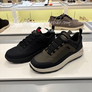 GEOX健乐士2025秋季男鞋舒适圆头厚底运动鞋时尚防水休闲鞋U56FDA