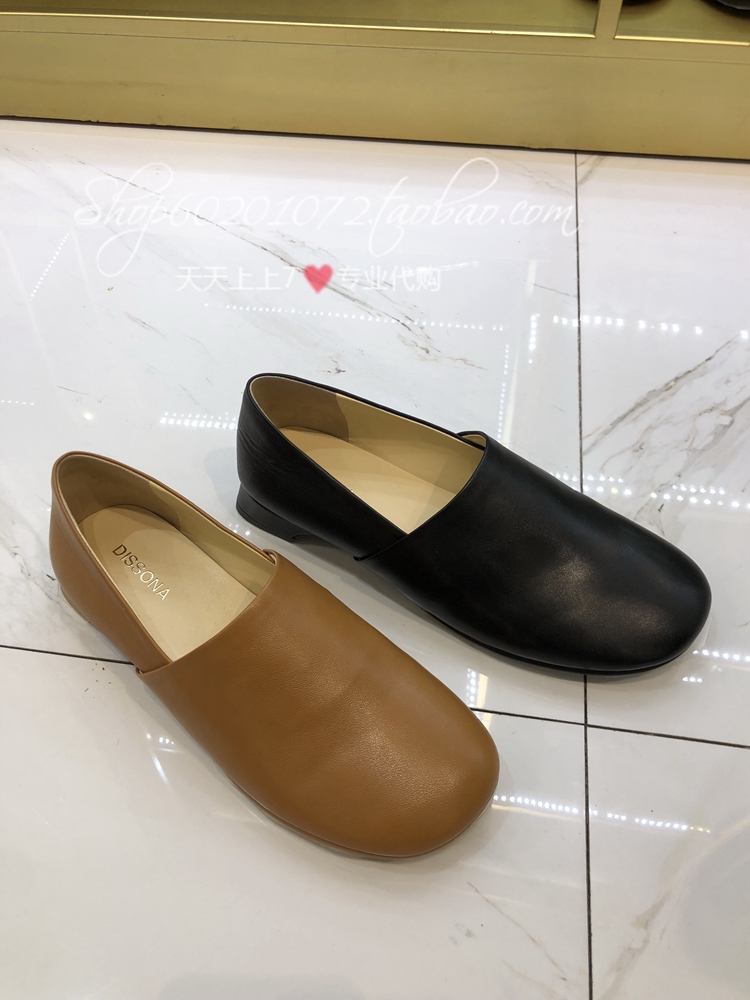 迪桑娜平跟乐福鞋英伦方头女鞋