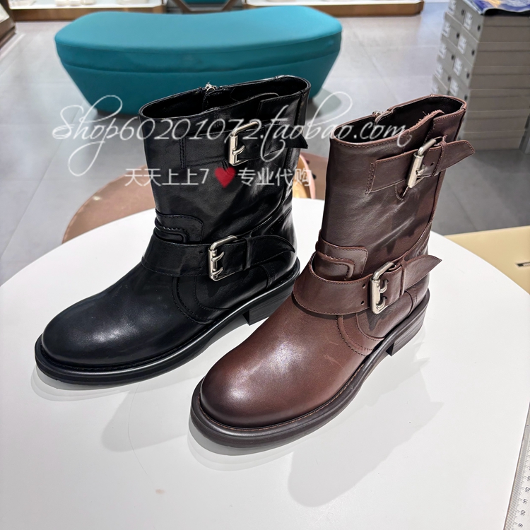 莱尔斯丹2025冬季女靴烟筒靴短靴