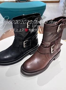 le saunda莱尔斯丹2025冬季女靴烟筒靴厚底切尔西靴女短靴6T37102