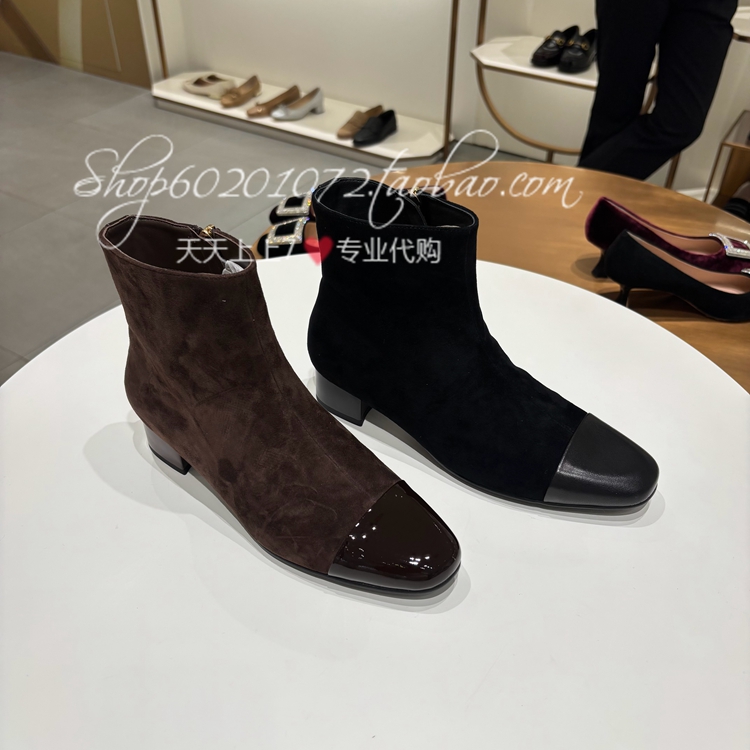 莱尔斯丹2025冬季女鞋粗高跟短靴