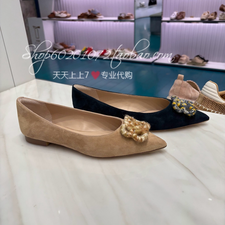 真美诗2025秋季女鞋羊绒毛线单鞋