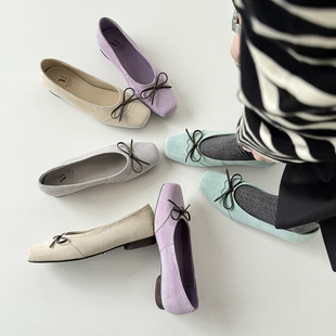 SIX MADDEN2026春季女鞋方头浅口蝴蝶结芭蕾舞平底鞋女单鞋SMD409