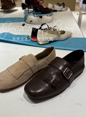 Staccato/思加图2025秋季女鞋布洛克英伦方头流苏乐福鞋单鞋EGZ04