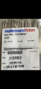 PEEK PT2A 海尔曼太通聚乙醚酮耐高温米色反齿扎带118 00032