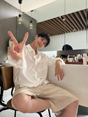 宽松高级感慵懒风亚麻长袖 韩版 衬衣 男春夏季 cleanfit纯色棉麻衬衫