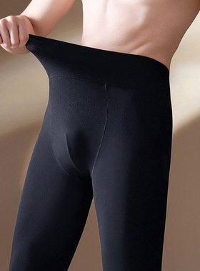 120d天鹅绒男士打底裤袜秋冬保暖U型鸟巢秋裤紧身爽滑中厚连裤袜