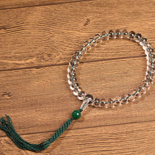 天然白水晶33颗苹果珠直切珠泰斯比哈礼拜赞珠民族Muslim礼拜念珠