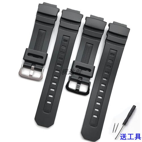 代用卡西欧AW-591/590橡胶表带AWG-M100/101 G-7700/7710替换配件