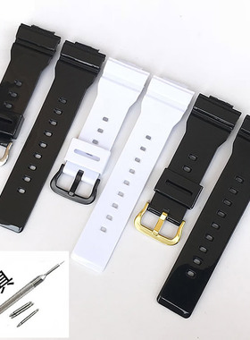 适配卡西欧BABY-G BA-110/111/112/120/BGA-130亮面树脂手表带女