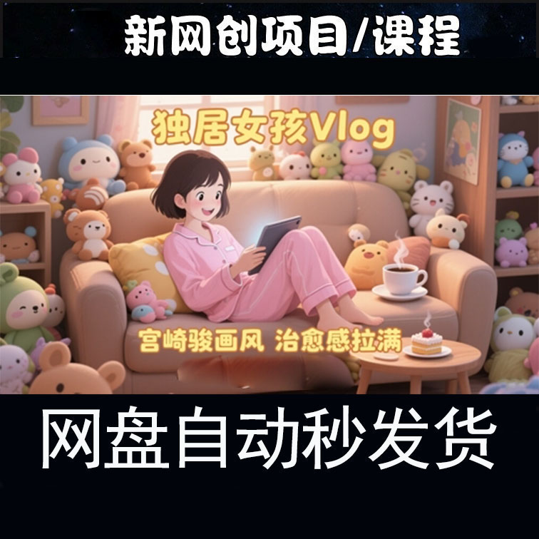 用AI制作独居女孩Vlog，宫崎骏画风，治愈感拉满教程视频
