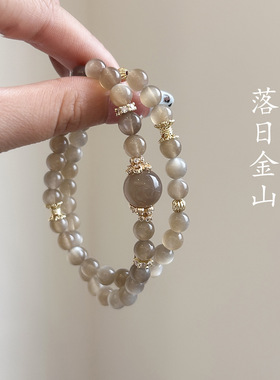 【ZKRBB】天然水晶手串拉长石奶茶月光情绪稳定手链温柔女送礼物