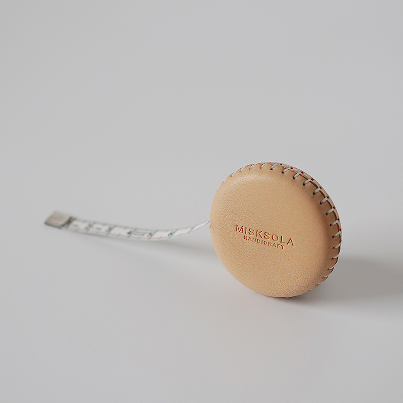 MISKSOLA复古手工植鞣真皮迷你卷尺测身高臂围家居便携测量设计师