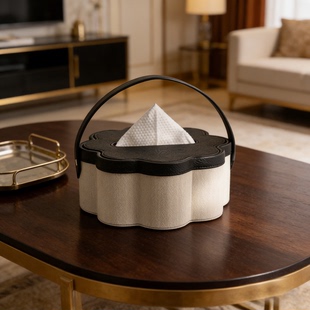 创意花瓣纸巾盒高级感客厅茶几家用高档抽纸盒餐厅商用纸抽收纳盒