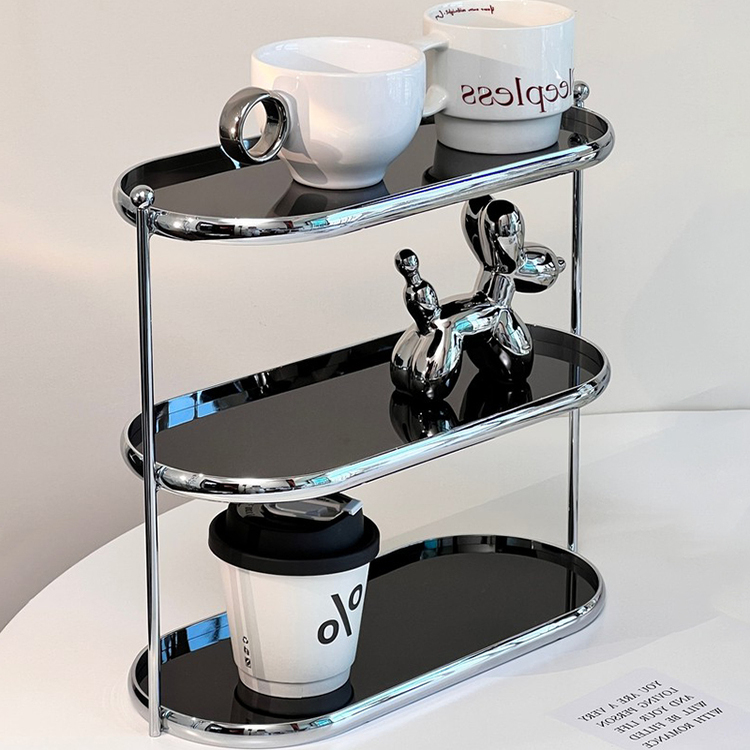 轻奢梳妆台双层化妆护肤品置物架亚克力收纳架子浴室桌面杯子托盘