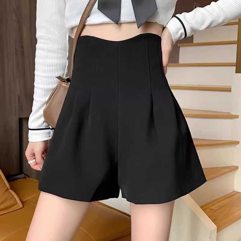 黑色高腰短裤打底辣妹短裤
