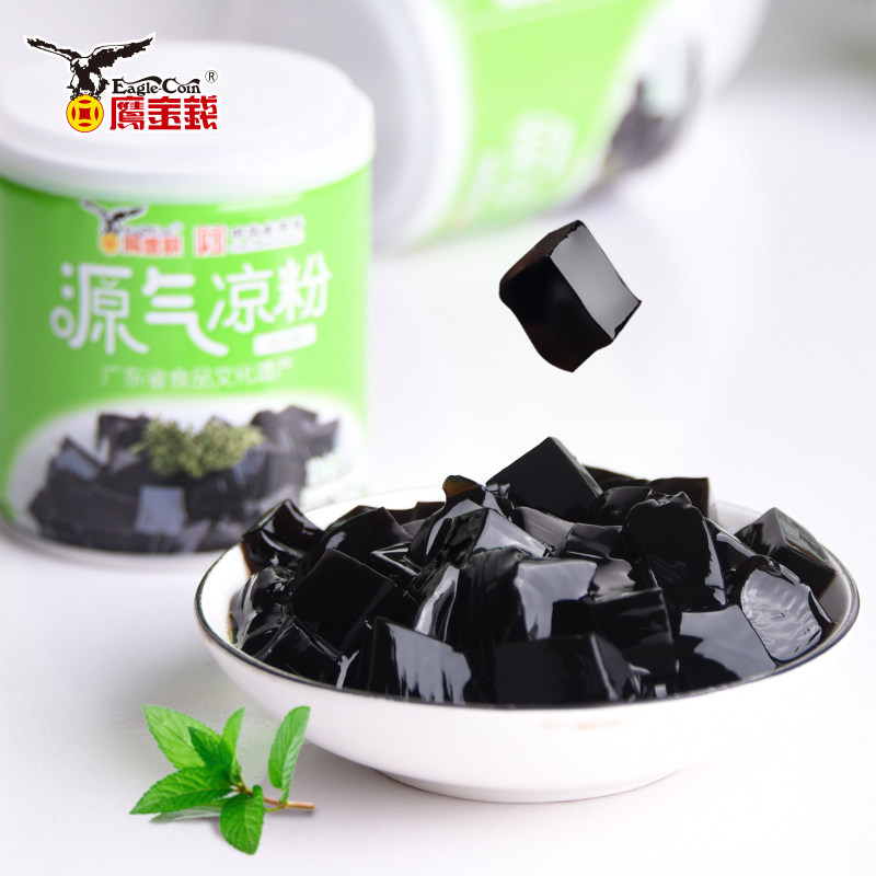 鹰金钱源气凉粉龟苓膏200g 奶茶甜品搭配原料 开盖即食 水果罐头