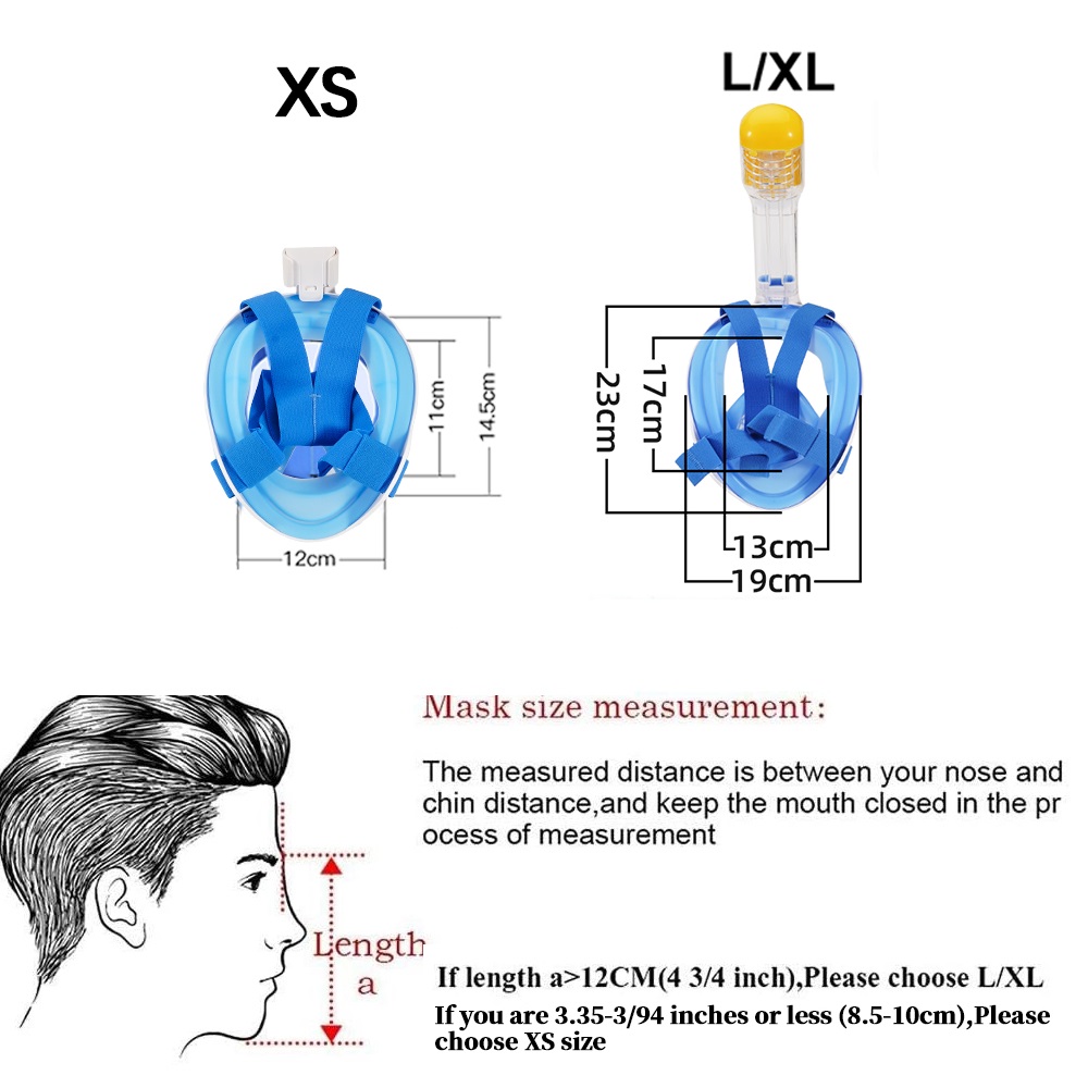 Full Face Snorkel Mask Snorkeling Swimming Diving Mask Wide