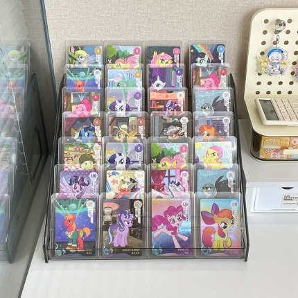 卡片展示架亚克力桌面阶梯式奥特曼叶罗丽周边摆放架吧唧小卡位盒