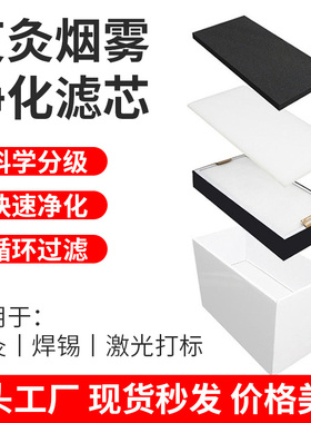 艾灸烟雾净化器专用水洗海绵初效过滤棉中效过滤芯激光高效过滤器